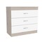 Tuhome Melia Three Drawer Dresser, Superior Top, Metal Hardware, Light Gray/White CZB6467 - alternate 3